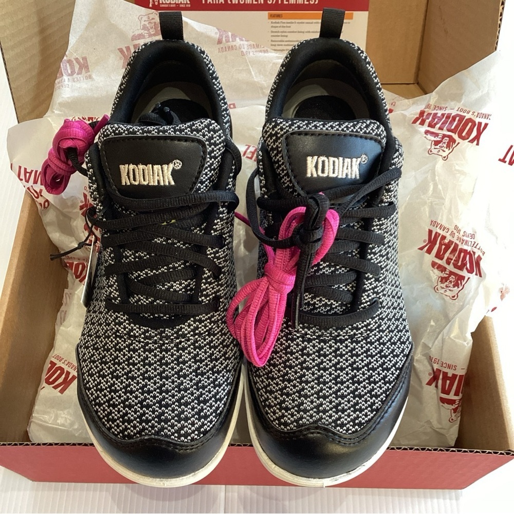 Kodiak Flex Fara Steel Toe Safety Industrial Shoes Lace Up Womens 6.5 Black